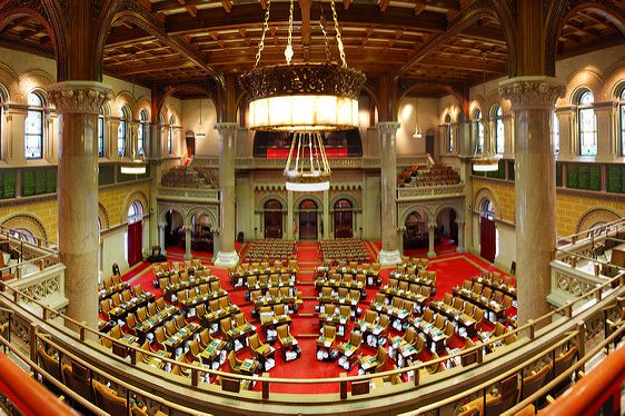 The New York State Assembly chambers in Albany